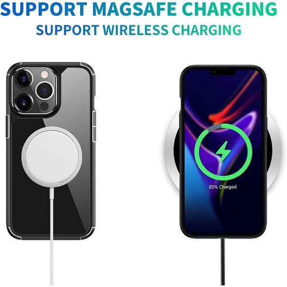 Shockproof Case for iPhone 13 Pro 6.1" – Military Grade Clear PC Black - Picture 5 of 6